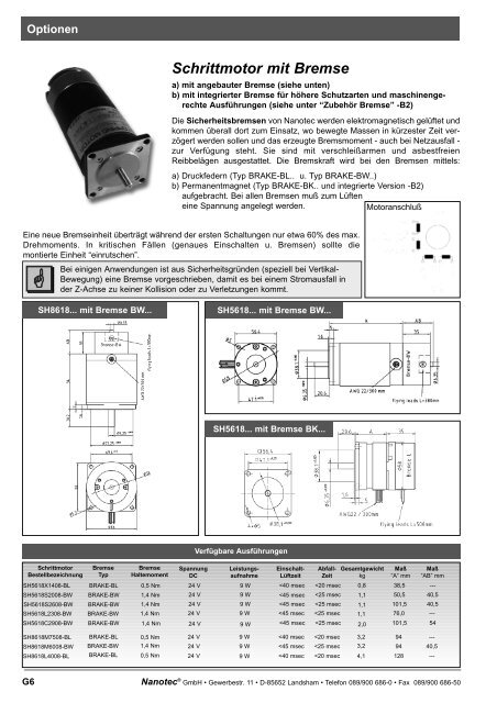 weitere Info www.nanotec.de Schrittmotoren Ansteuerungen DC ...