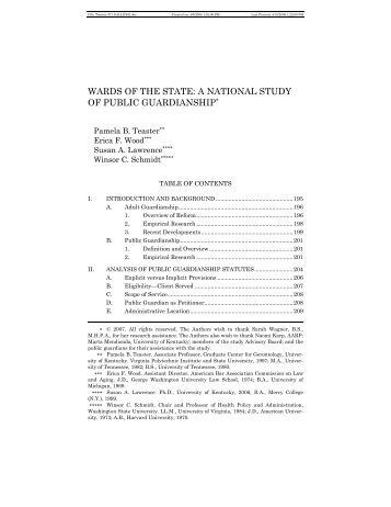 Wards of the State: A National Study of Public Guardianship