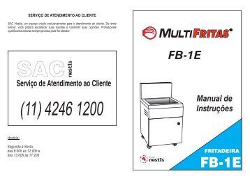 Baixe o manual em PDF: Fritadeira Comercial ElÃ©trica - Grupo NestIs