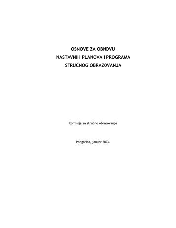 osnove za obnovu nastavnih planova i programa struÄnog ...