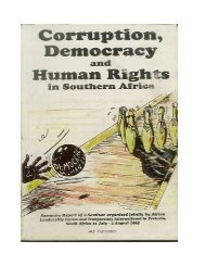Corruption, Democracy and Human Rights in Southern Africa