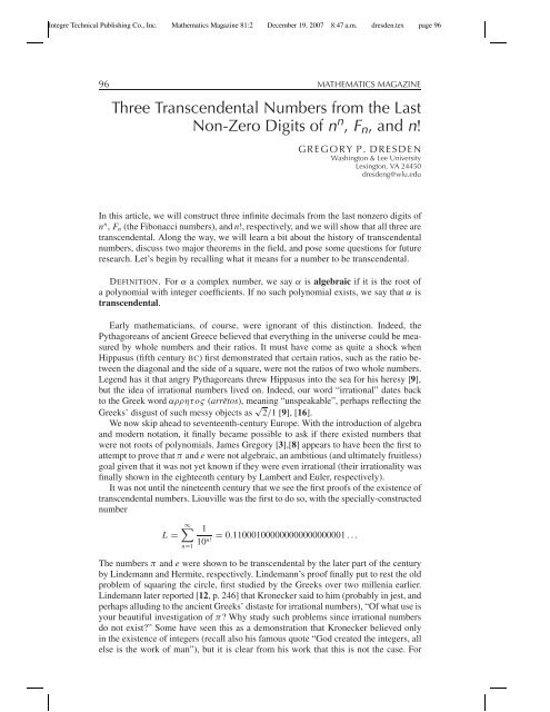 Three Transcendental Numbers from the Last Non-Zero Digits of nn ...