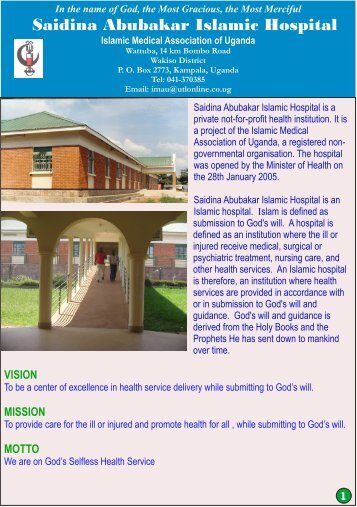 SAIH pamphlet - Islamic Medical Association of Uganda