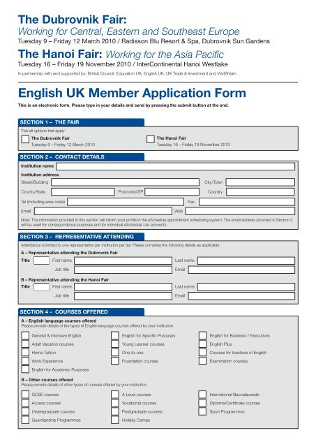 English UK Member Application Form
