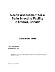 Needs Assessment for a Safer Injecting Facility in Ottawa, Canada