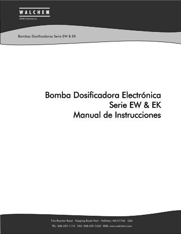 Bomba Dosificadora ElectrÃ³nica Serie EW & EK Manual de ...