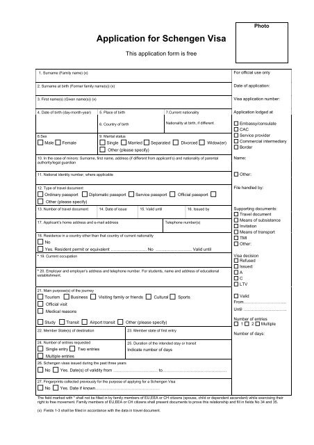 Application for Schengen Visa - UDI