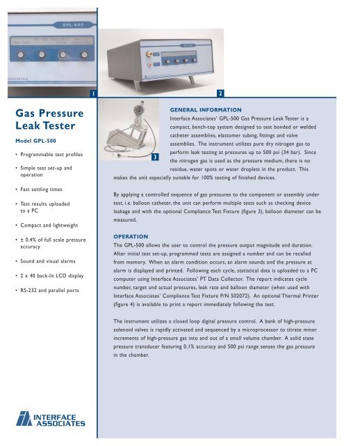 Gas Pressure Leak Tester GPL-500.qxp - Interface Catheter Solutions
