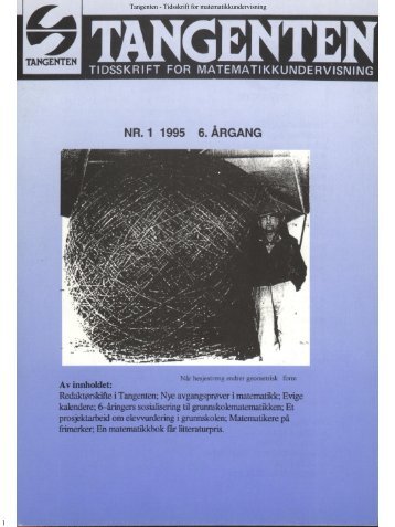1 Tangenten - Tidsskrift for matematikkundervisning