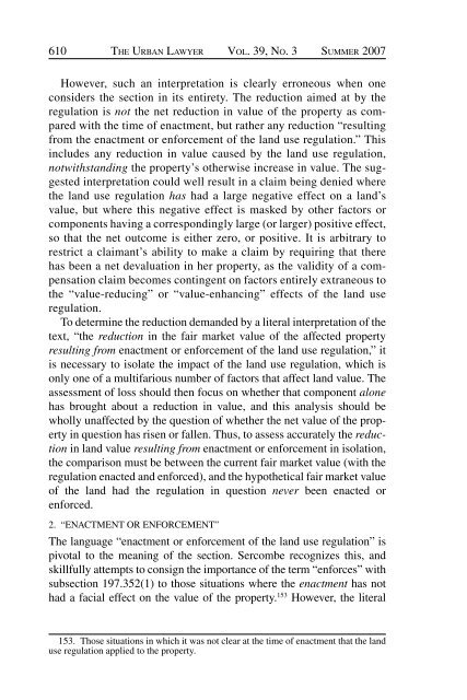 Through a Glass Darkly: Measuring Loss Under ... - Land Use Law