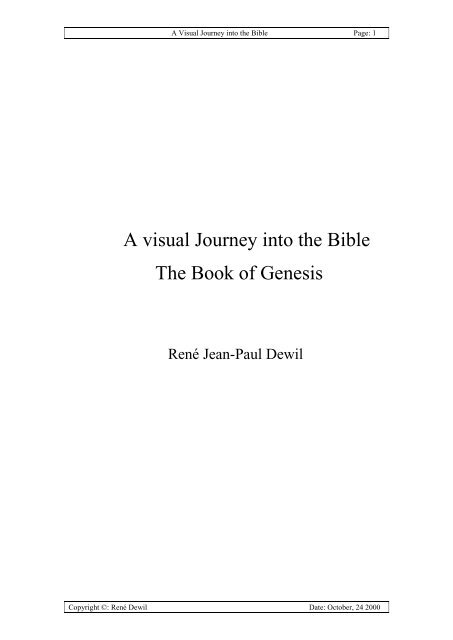 A visual Journey into the Bible The Book of Genesis