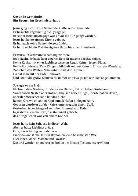 Gesunde Gemeinde Ein Besuch Im Baptisten Bayern