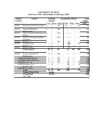 UNIVERSITY OF PUNE Structure of B.E. (Information Technology ...