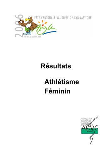 Résultats Athlétisme Féminin - FSG Aigle-Alliance