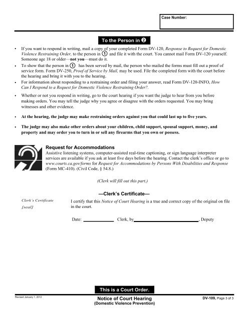 Request for Domestic Violence Restraining Order (without Children)