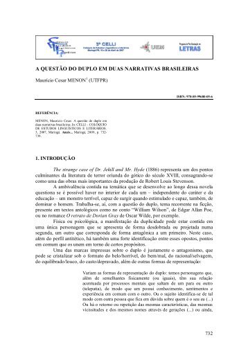 A QUESTÃƒO DO DUPLO EM DUAS NARRATIVAS BRASILEIRAS