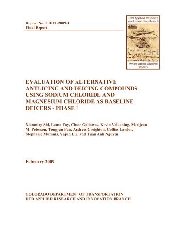 Evaluation of Alternate Anti-icing and Deicing Compounds Using ...