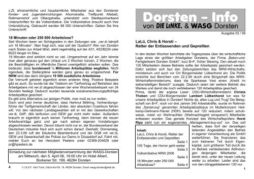 Ausgabe März 2006 - DIE LINKE. Ortsverband Dorsten