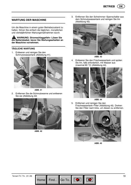 T3-T3+ CE operator manual DE 9004145 rev03 ... - Tennant Company