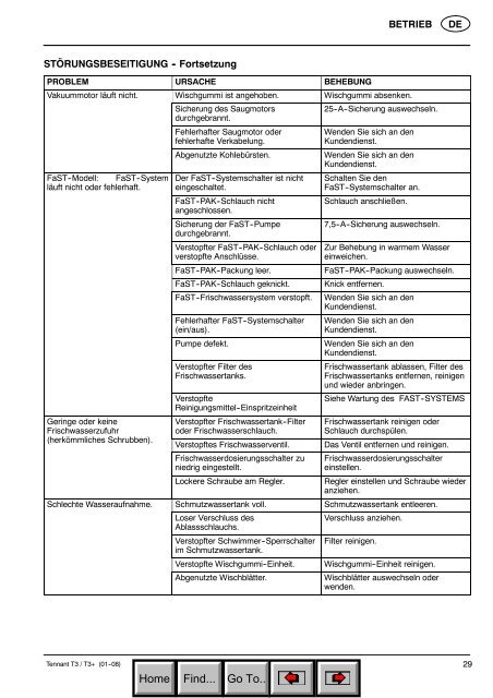 T3-T3+ CE operator manual DE 9004145 rev03 ... - Tennant Company