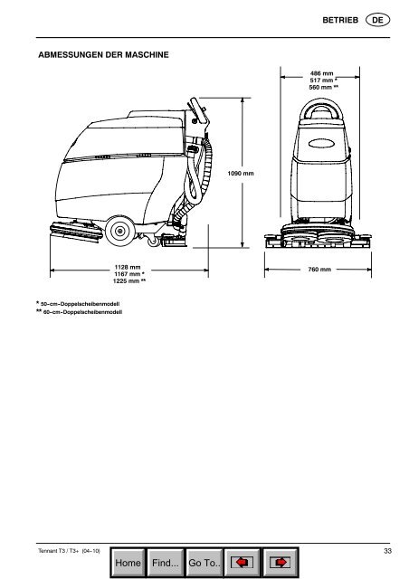 T3-T3+ CE operator manual DE 9004145 rev03 ... - Tennant Company