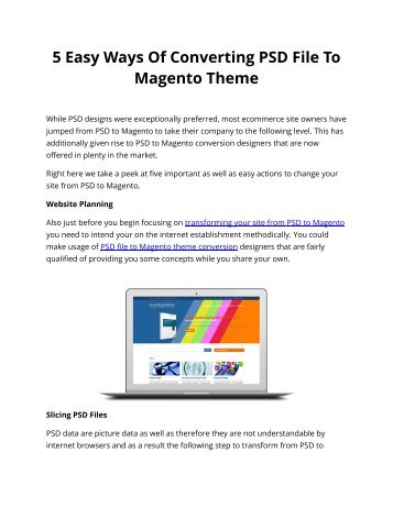 5 Easy Ways Of Converting PSD File To Magento Theme