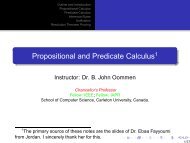 Propositional and Predicate Calculus - Carleton University