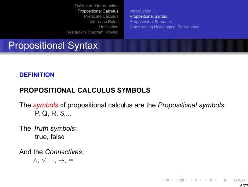 Propositional and Predicate Calculus - Carleton University