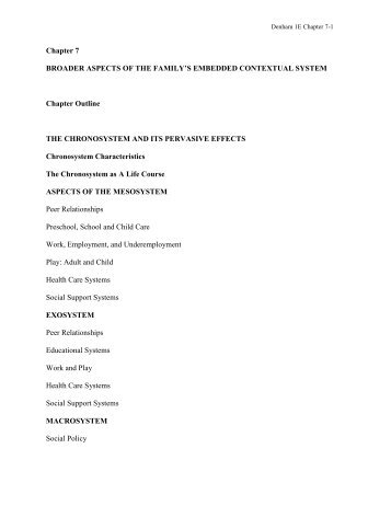 Chapter #6: Chronosystem, Mesosystem, Exosystem - Diabetes: A ...