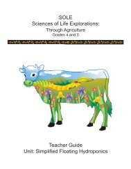 SOLE Sciences of Life Explorations - Agriculture in the Classroom