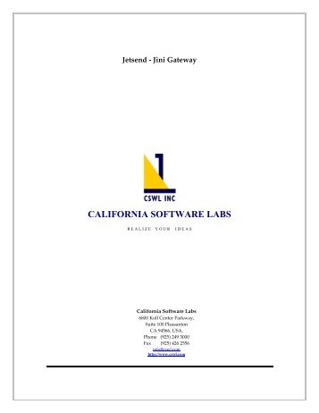 CALIFORNIA SOFTWARE LABS - Calsoft Labs