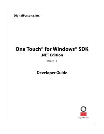 One Touch for Windows SDK .NET.book - DigitalPersona