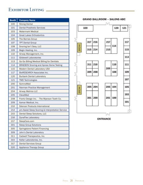 FINAL PROGRAM - The American Academy of Dental Sleep Medicine