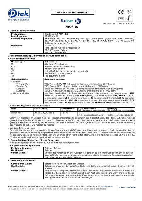 MSDS - Mast Diagnostica