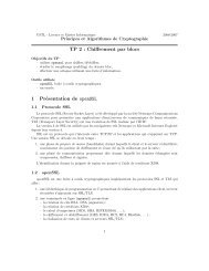 TP 2 : Chiffrement par blocs 1 PrÃ©sentation de openSSL - Identification