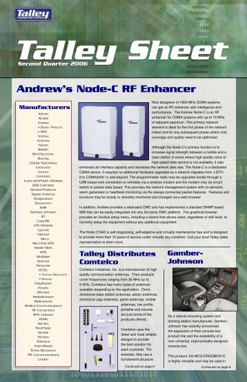 Manufacturers Andrew's Node-C RF Enhancer - Talley Inc.