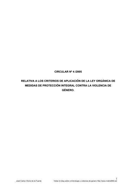 Circular 4 /2005, de la Fiscalia General del Estado ... - Matrix666