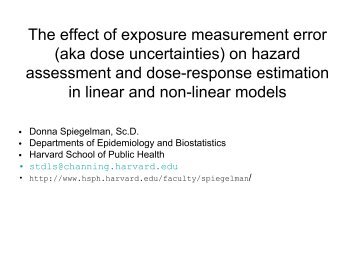 The effect of exposure measurement error (aka dose uncertainties ...