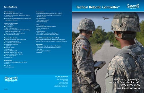 Tactical Robotic Controller (TRC) Brochure - QinetiQ North America