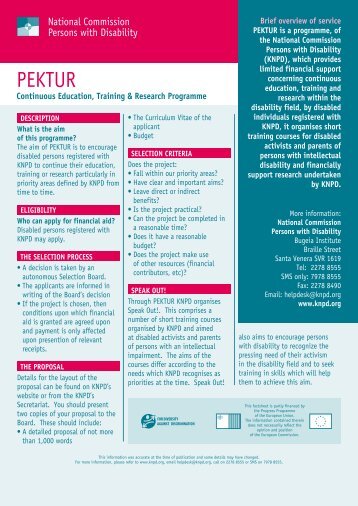 PEKTUR - National Commission Persons with Disability