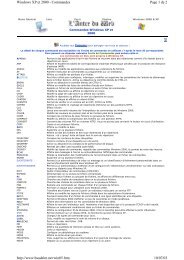 Page 1 de 2 Windows XP et 2000 - Commandes 10/07/03 http ...
