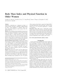 Body Mass Index and Physical Function in Older Women