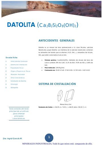 DATOLITA (Ca2B2Si2O8(OH)2)Â·