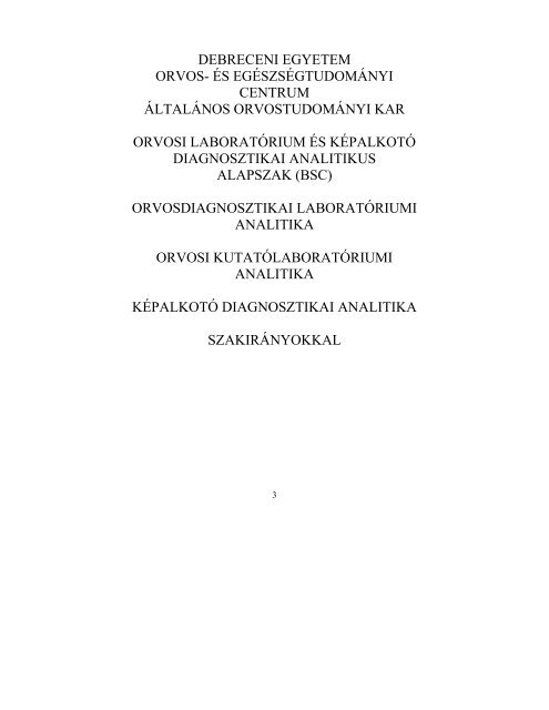 2008 - Orvosi laboratÃ³riumi Ã©s kÃ©palkotÃ³ diagnosztikai analitikus ...