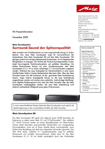 Surround-Sound der Spitzenqualität - Metz