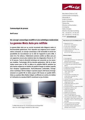 La gamme Metz Axio pro reliftÃƒÂ©e