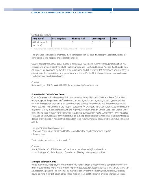 Clinical Trials and Preclinical Infrastructure Asset Map - Life Sciences