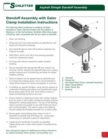 Standoff Assembly with Gator Clamp Installation Instructions