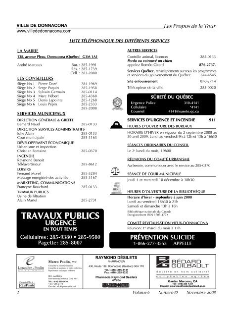 TRAVAUX PUBLICS - Ville de Donnacona