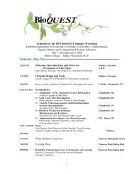 Schedule - BioQUEST Curriculum Consortium